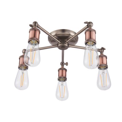 Endon 76336 - Spot HAL 5xE27/10W/230V brons/koper