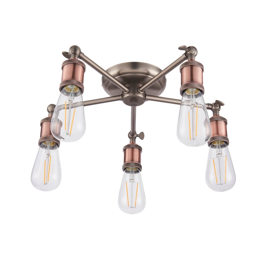 Endon 76336 - Spot HAL 5xE27/10W/230V brons/koper