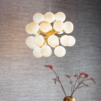 Endon 76499 - Hanglamp met kabel OSCAR 28xG9/18W/230V goudkleurig