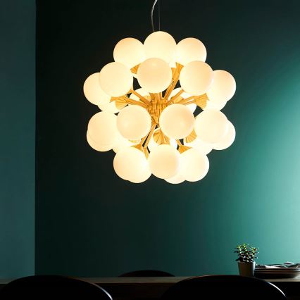 Endon 76499 - Hanglamp met kabel OSCAR 28xG9/18W/230V goudkleurig