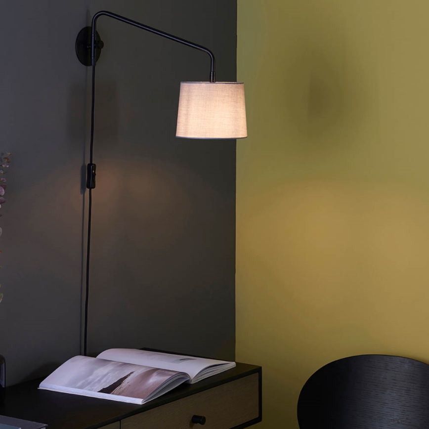 Endon 79500 - Wandlamp CARLSON 1xE14/40W/230V grijs/zwart