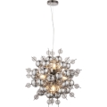 Endon 81583 - Hanglamp aan kabel JOULES 9xE14/7W/230V glanzend chroom/rookglas