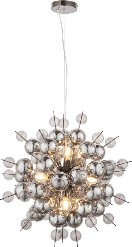 Endon 81583 - Hanglamp aan kabel JOULES 9xE14/7W/230V glanzend chroom/rookglas