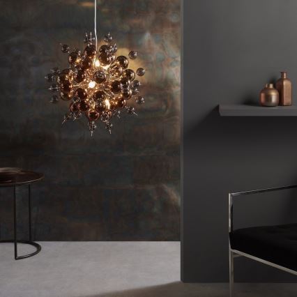 Endon 81584 - Hanglamp aan een koord JOULES 9xE14/7W/230V koper