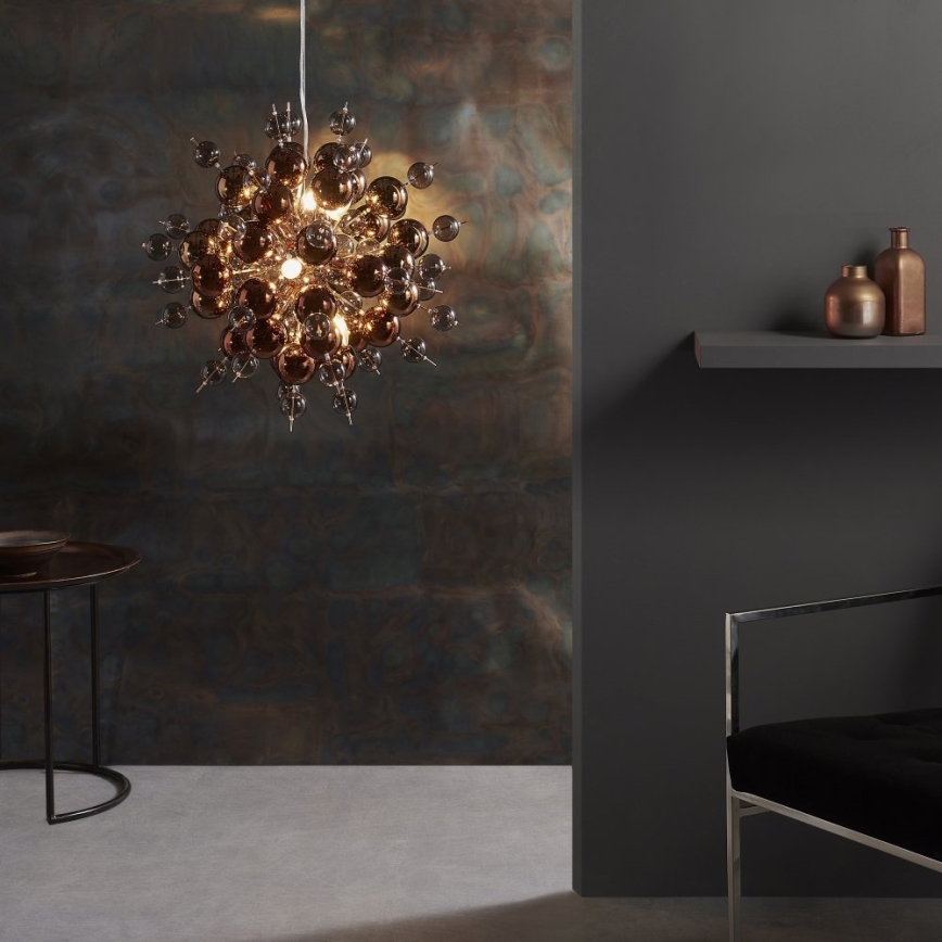 Endon 81584 - Hanglamp aan een koord JOULES 9xE14/7W/230V koper