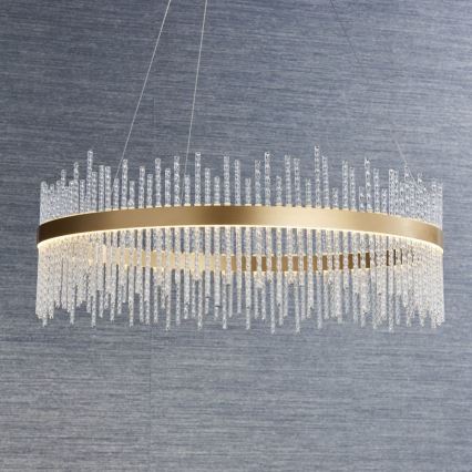 Endon 81908 - Dimbare LED hanglamp aan een koord ADRIEL LED/58W/230V 3000K diameter 70 cm goud/doorzichtig