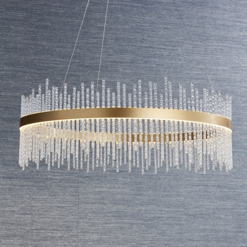Endon 81908 - Dimbare LED hanglamp aan een koord ADRIEL LED/58W/230V 3000K diameter 70 cm goud/doorzichtig