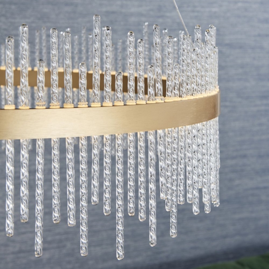 Endon 81908 - Dimbare LED hanglamp aan een koord ADRIEL LED/58W/230V 3000K diameter 70 cm goud/doorzichtig