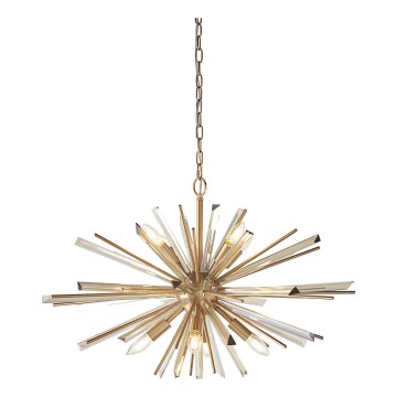 Endon 81935 - Kroonluchter aan ketting 8xE14/40W/230V goudkleurig