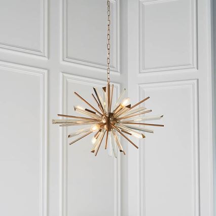 Endon 81936 - Kroonluchter met ketting 6xE14/40W/230V goudkleurig
