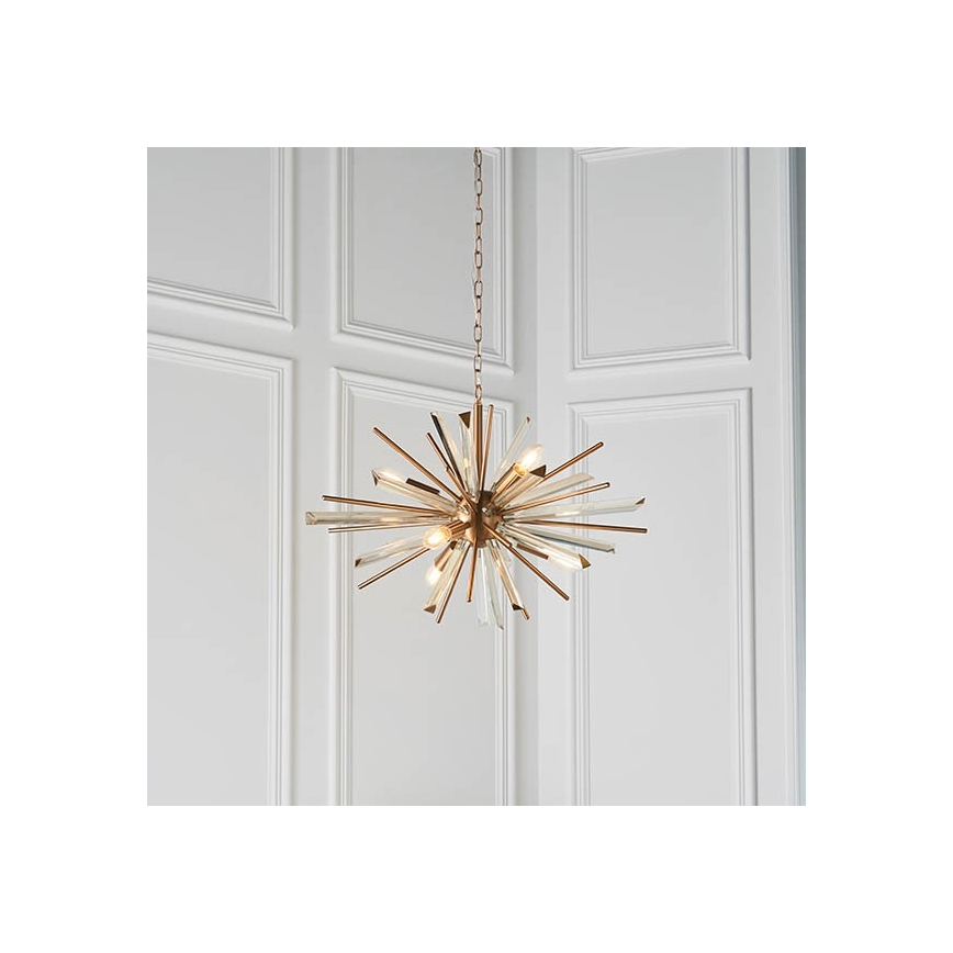 Endon 81936 - Kroonluchter met ketting 6xE14/40W/230V goudkleurig