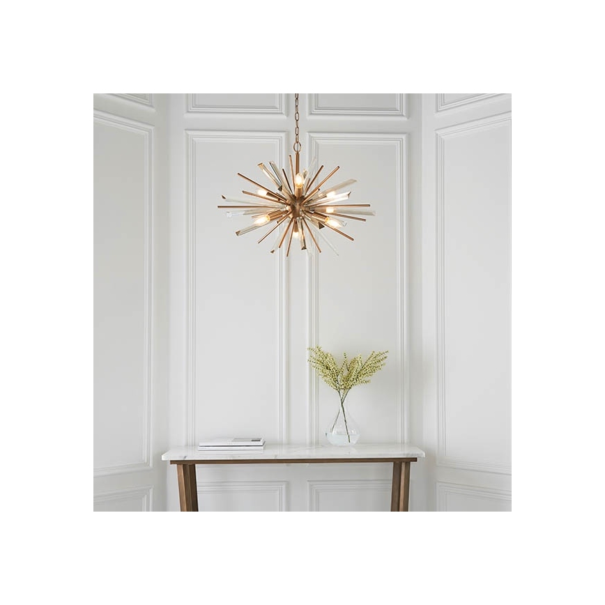 Endon 81936 - Kroonluchter met ketting 6xE14/40W/230V goudkleurig