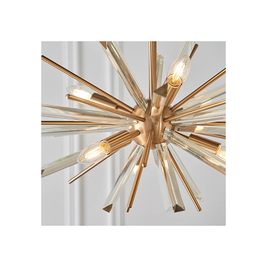 Endon 81936 - Kroonluchter met ketting 6xE14/40W/230V goudkleurig