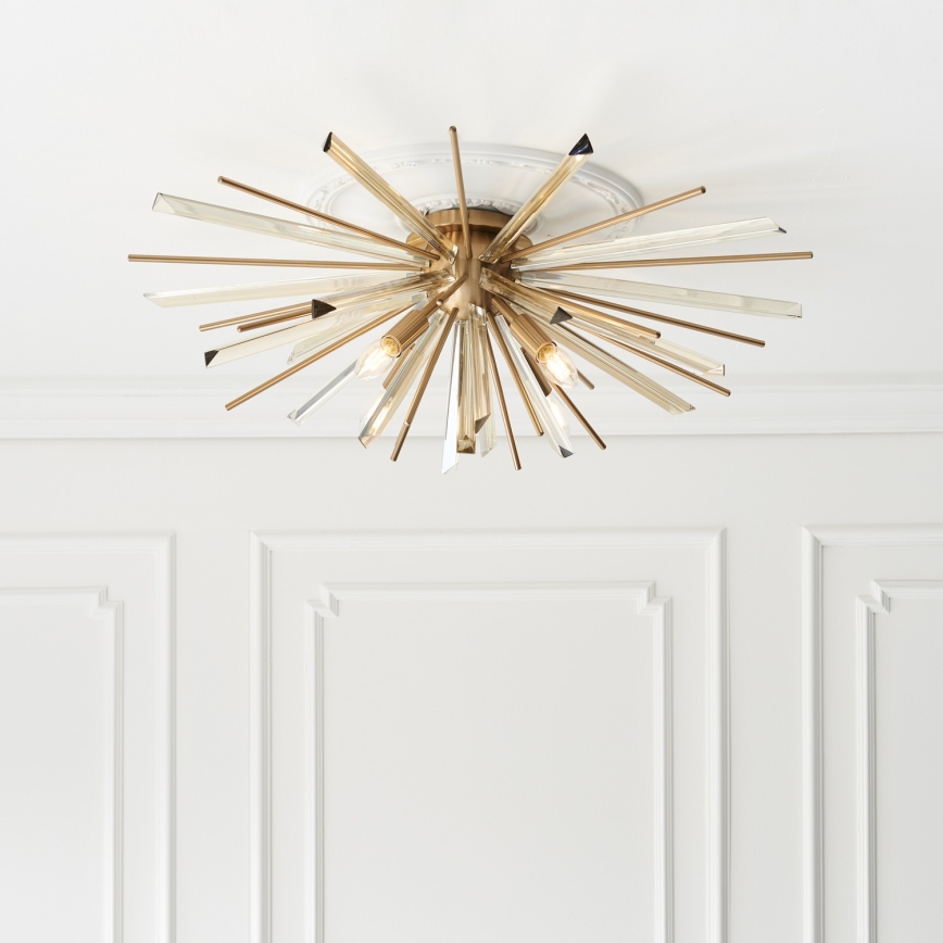 Endon 81937 - Plafondlamp 4xE14/40W/230V Ø 80 cm goudkleurig