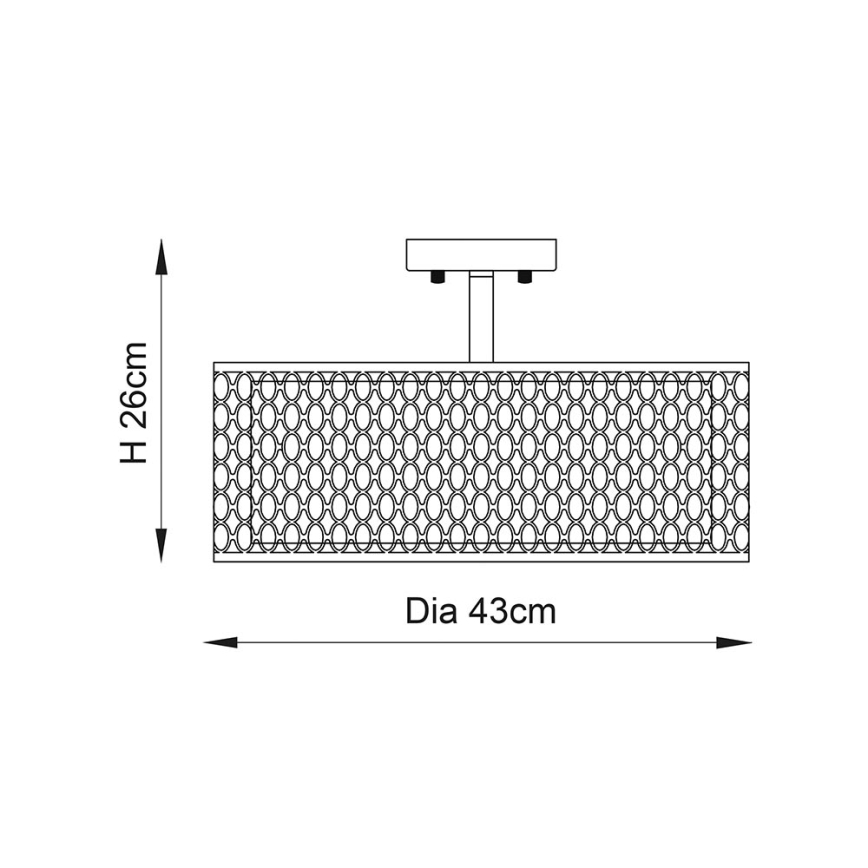 Endon 81966 - Bevestigde hanglamp CORDERO 3xE27/10W/230V mat chroom