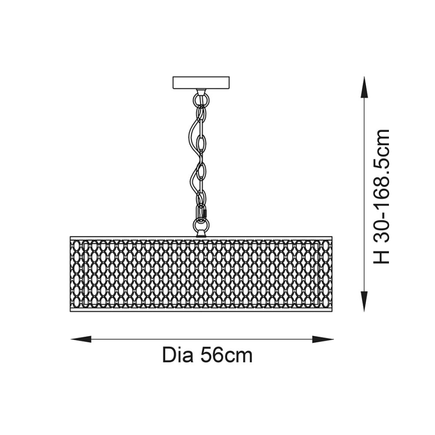 Endon 81969 - Hanglamp aan een ketting CORDERO 3xE27/10W/230V mat chroom