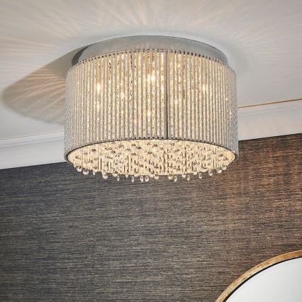 Endon 81980 - Kristallen plafondlamp GALINA 10xG9/25W/230V mat chroom