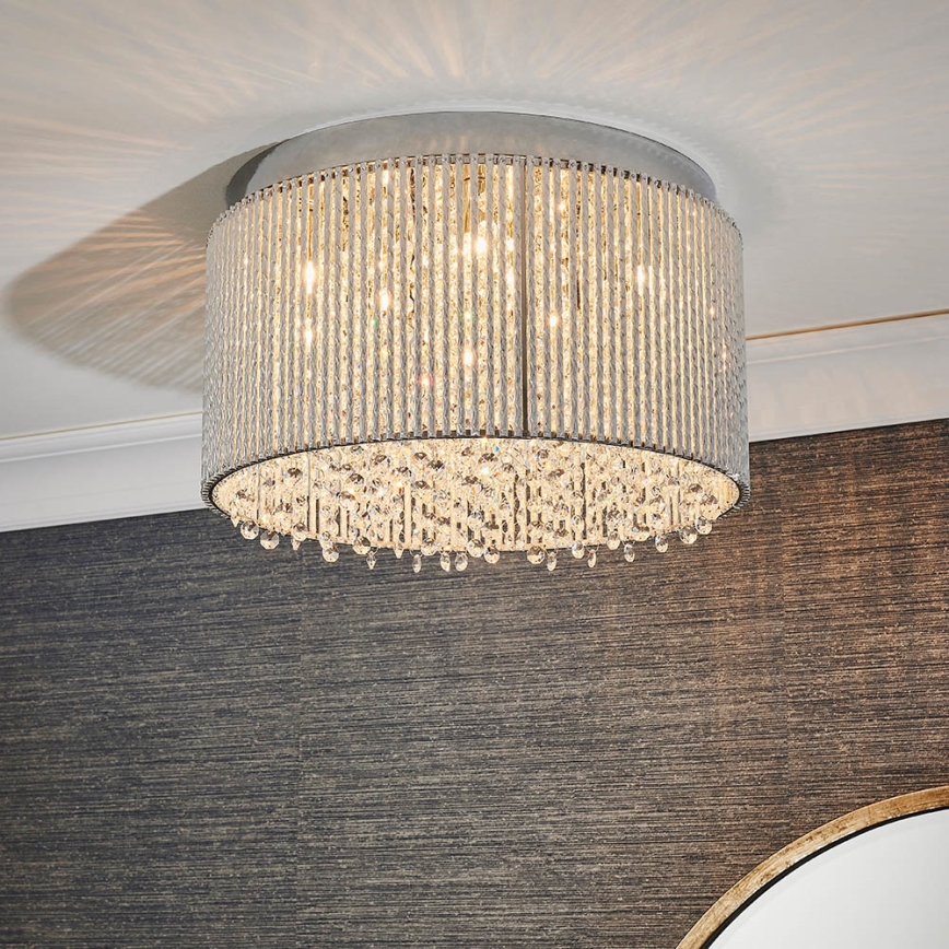 Endon 81980 - Kristallen plafondlamp GALINA 10xG9/25W/230V mat chroom