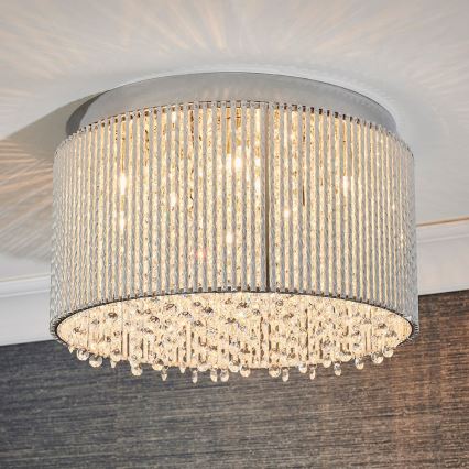Endon 81980 - Kristallen plafondlamp GALINA 10xG9/25W/230V mat chroom