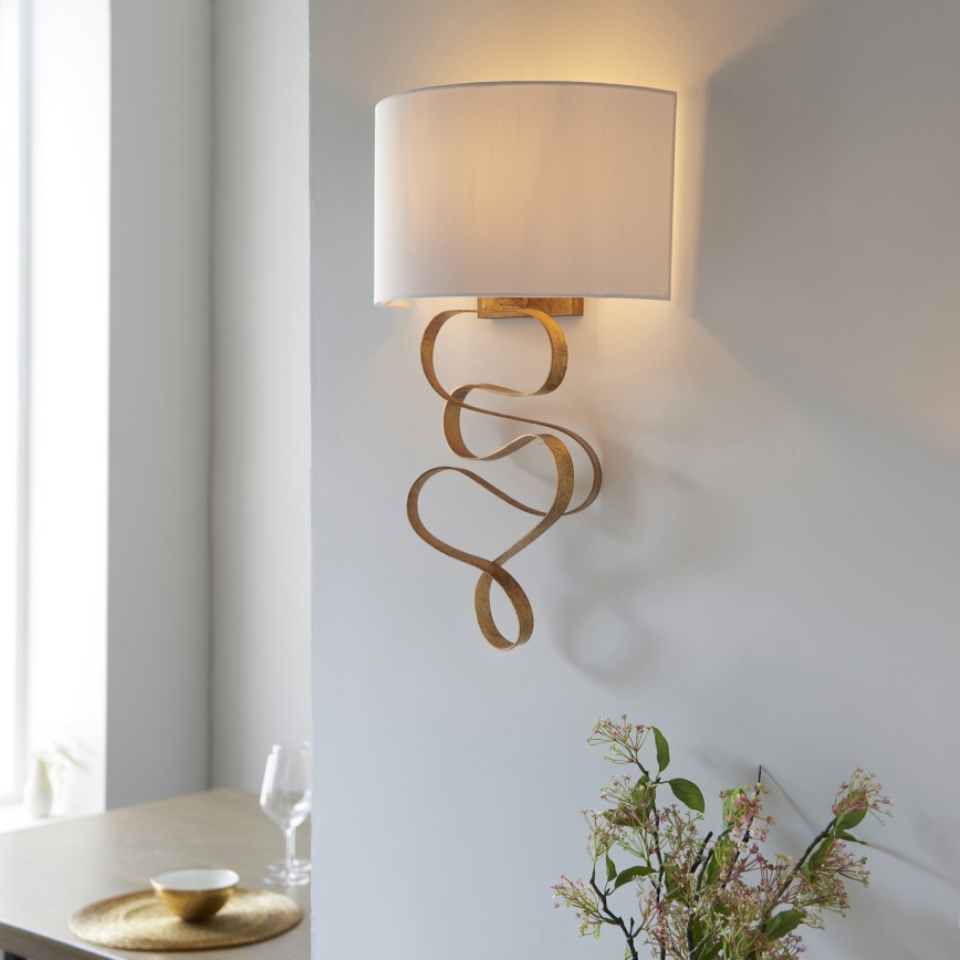 Endon 82070 - Wandlamp 1xE27/10W/230V wit/messing