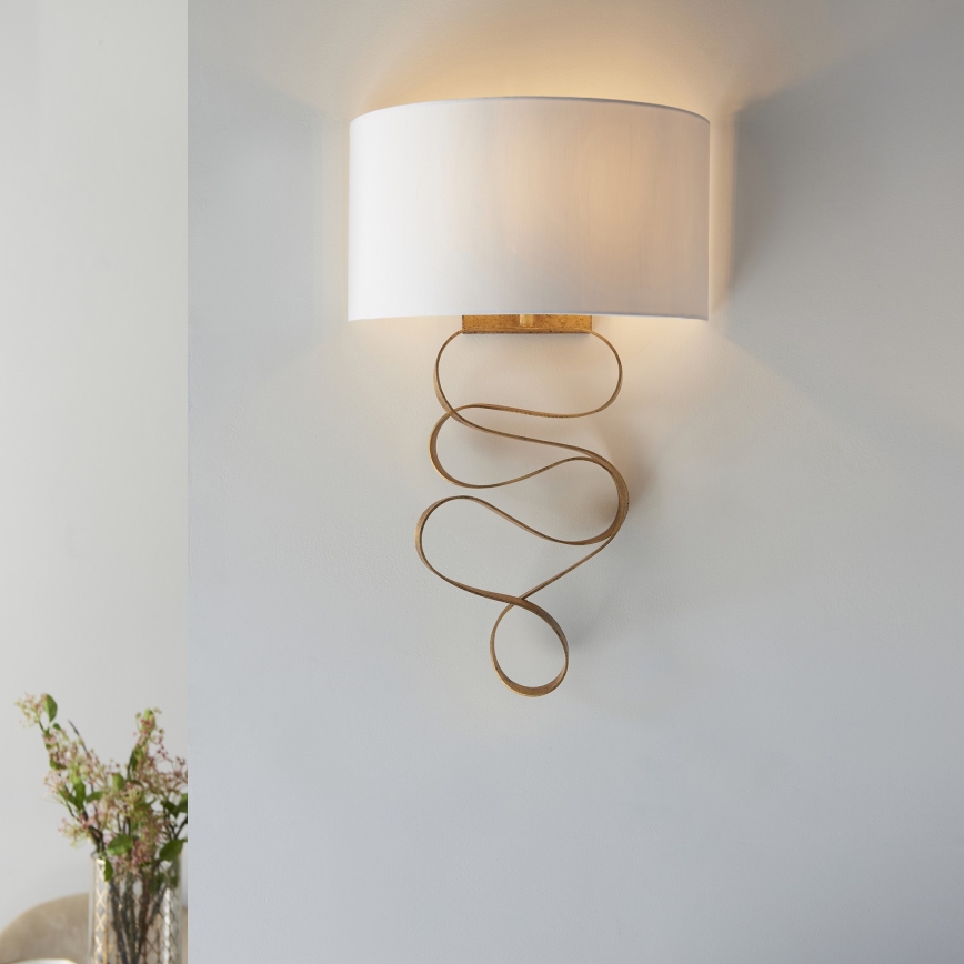 Endon 82070 - Wandlamp 1xE27/10W/230V wit/messing