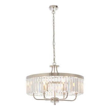 Endon 90263 - Kroonluchter aan ketting CHESTERFIELD 6xE14/6W/230V Ø 55 cm glanzend chroom