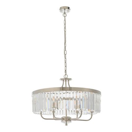 Endon 90263 - Kroonluchter aan ketting CHESTERFIELD 6xE14/6W/230V Ø 55 cm glanzend chroom