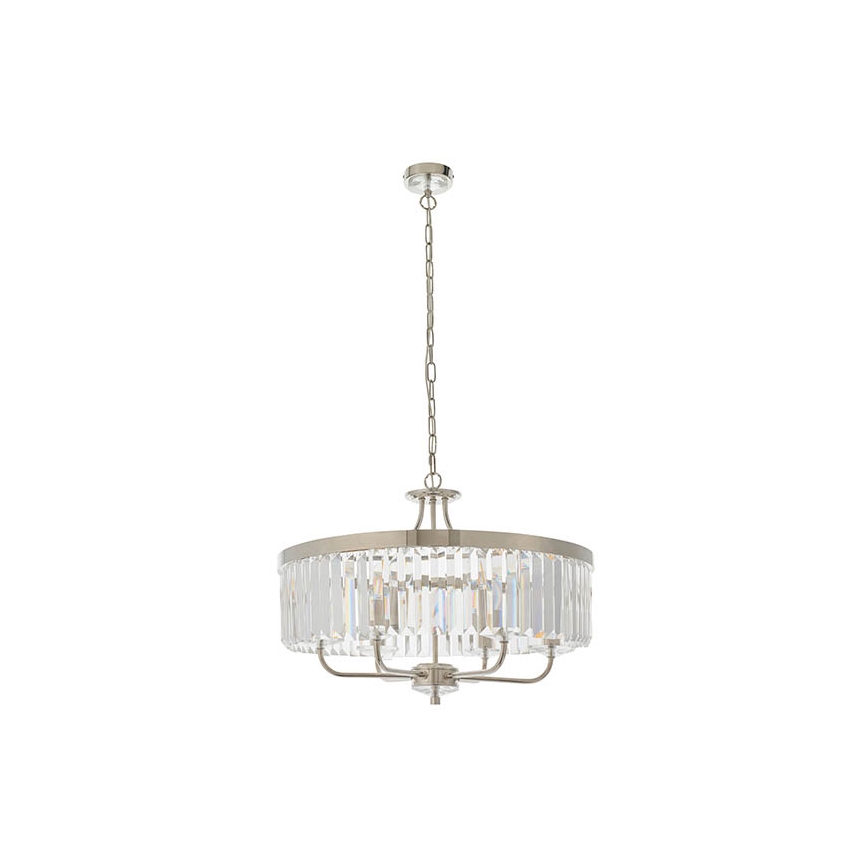 Endon 90263 - Kroonluchter aan ketting CHESTERFIELD 6xE14/6W/230V Ø 55 cm glanzend chroom
