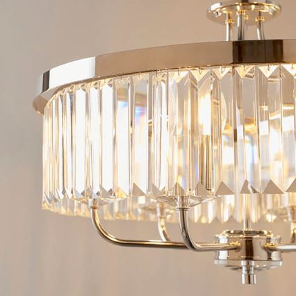 Endon 90263 - Kroonluchter aan ketting CHESTERFIELD 6xE14/6W/230V Ø 55 cm glanzend chroom