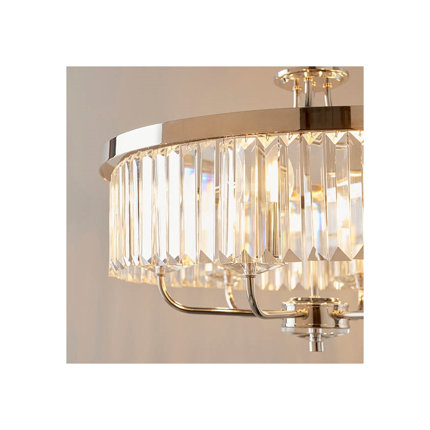 Endon 90263 - Kroonluchter aan ketting CHESTERFIELD 6xE14/6W/230V Ø 55 cm glanzend chroom