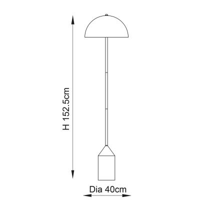 Endon 90521 - Staande Lamp NOVA 1xE27/60W/230V messing