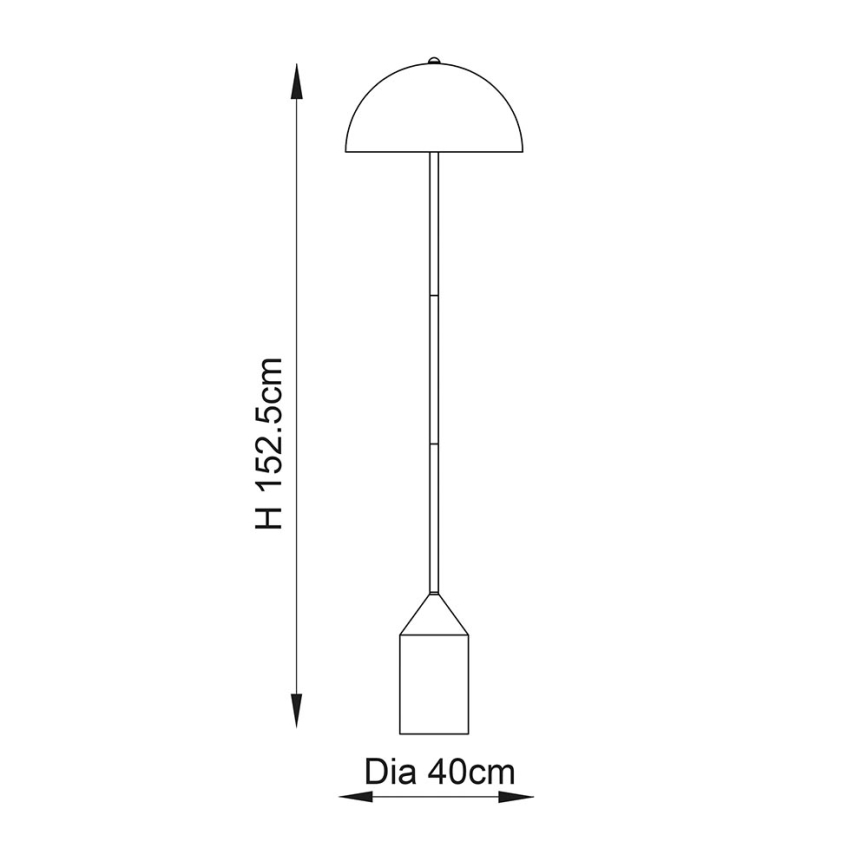 Endon 90521 - Staande Lamp NOVA 1xE27/60W/230V messing