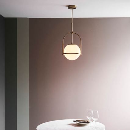 Endon 90844 - Hanglamp ONTARIO met staaf 1xE27/10W/230V messing