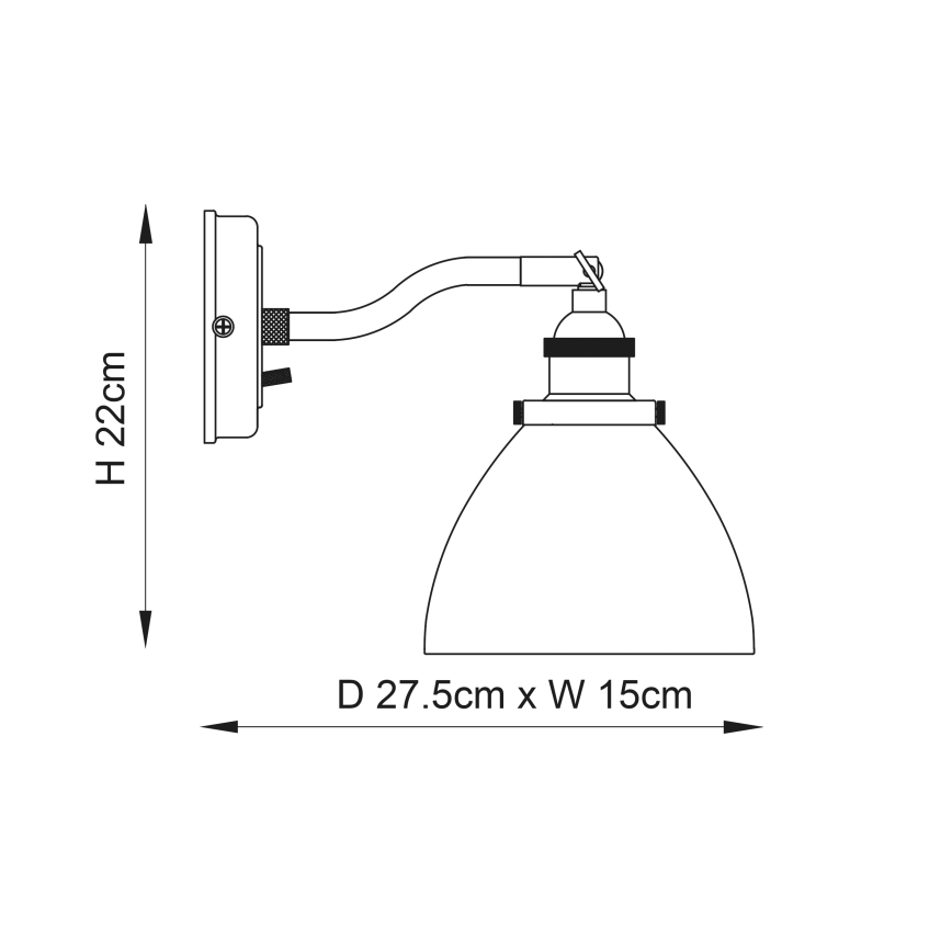 Endon 91739 - Wandspot HANSEN 1xE14/40W/230V mat chroom