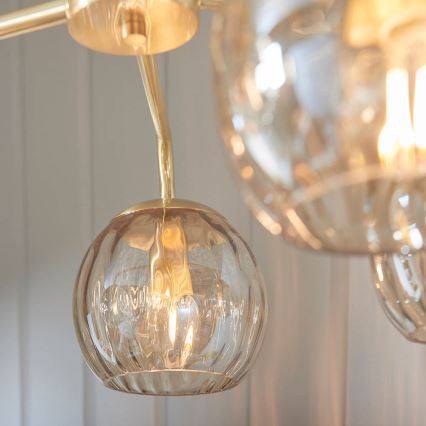 Endon 91969 - Kroonluchter met stang DIMPLE 5xE14/7W/230V goud