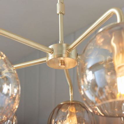 Endon 91969 - Kroonluchter met stang DIMPLE 5xE14/7W/230V goud