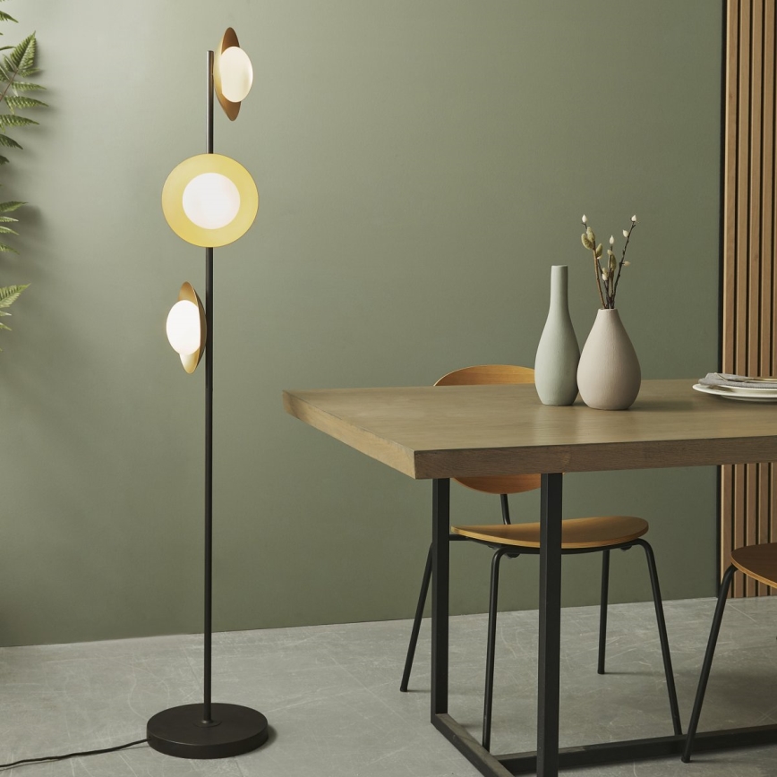 Endon 92039 - Staande Lamp RUFFLE 3xG9/3W/230V zwart/goud