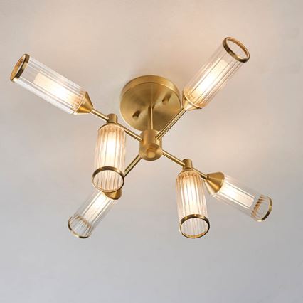 Endon 92213 - Hanglamp met stang TOUR 6xG9/3W/230V messing