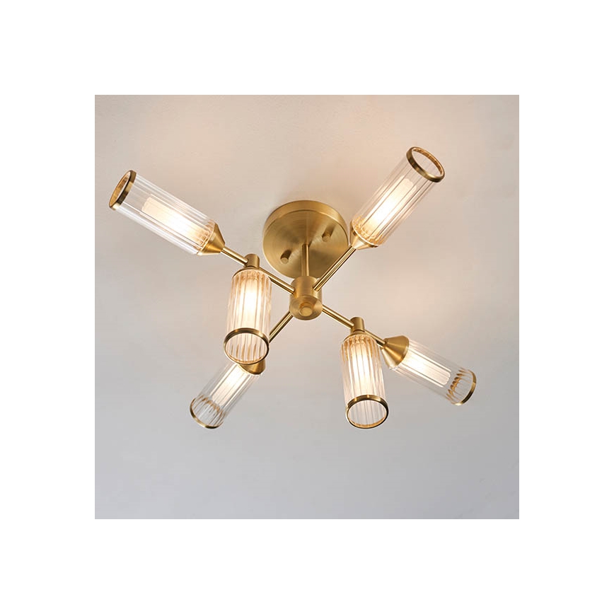 Endon 92213 - Hanglamp met stang TOUR 6xG9/3W/230V messing
