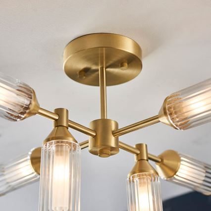 Endon 92213 - Hanglamp met stang TOUR 6xG9/3W/230V messing