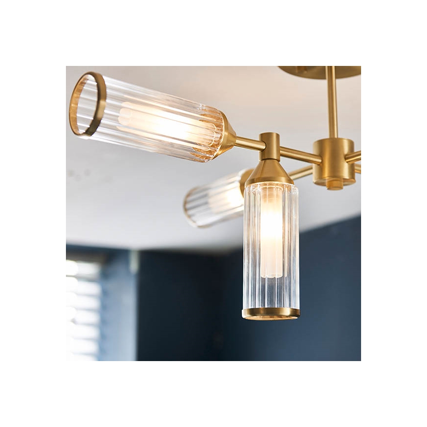 Endon 92213 - Hanglamp met stang TOUR 6xG9/3W/230V messing