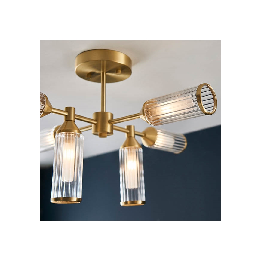 Endon 92213 - Hanglamp met stang TOUR 6xG9/3W/230V messing