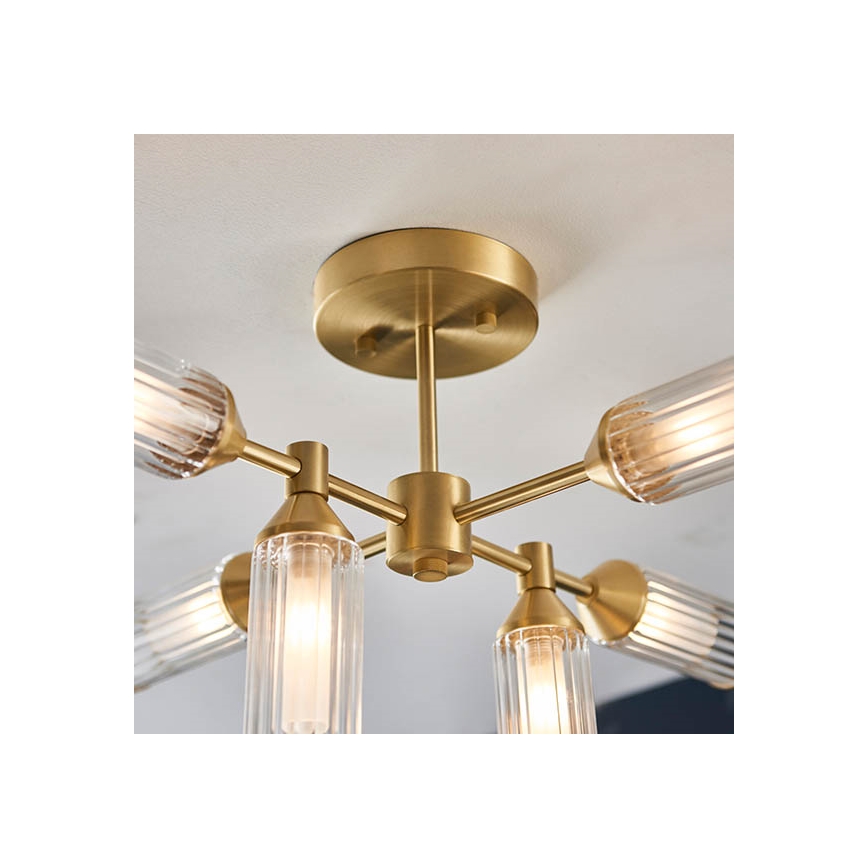 Endon 92213 - Kroonluchter met stang 6xG9/3W/230V messing