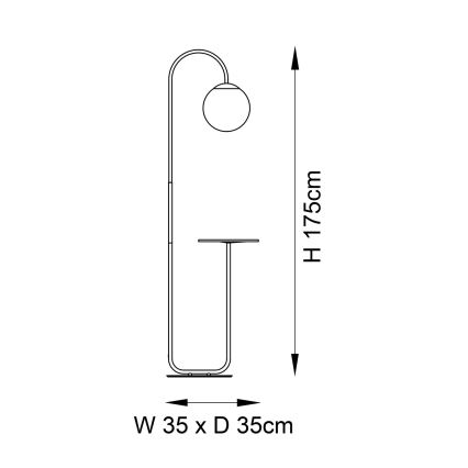 Endon 92424 - Vloerlamp HALO 1xE14/7W/230V zwart
