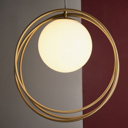 Endon 92488 - Hanglamp aan kabel EMILIO 1xE27/10W/230V goud/wit