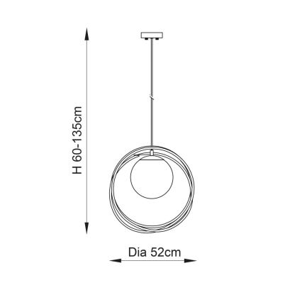 Endon 92488 - Hanglamp aan kabel EMILIO 1xE27/10W/230V goud/wit