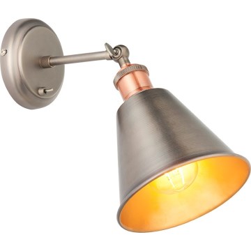 Endon 92866 - Wandspot HAL 1xE27/10W/230V mat chroom/koper