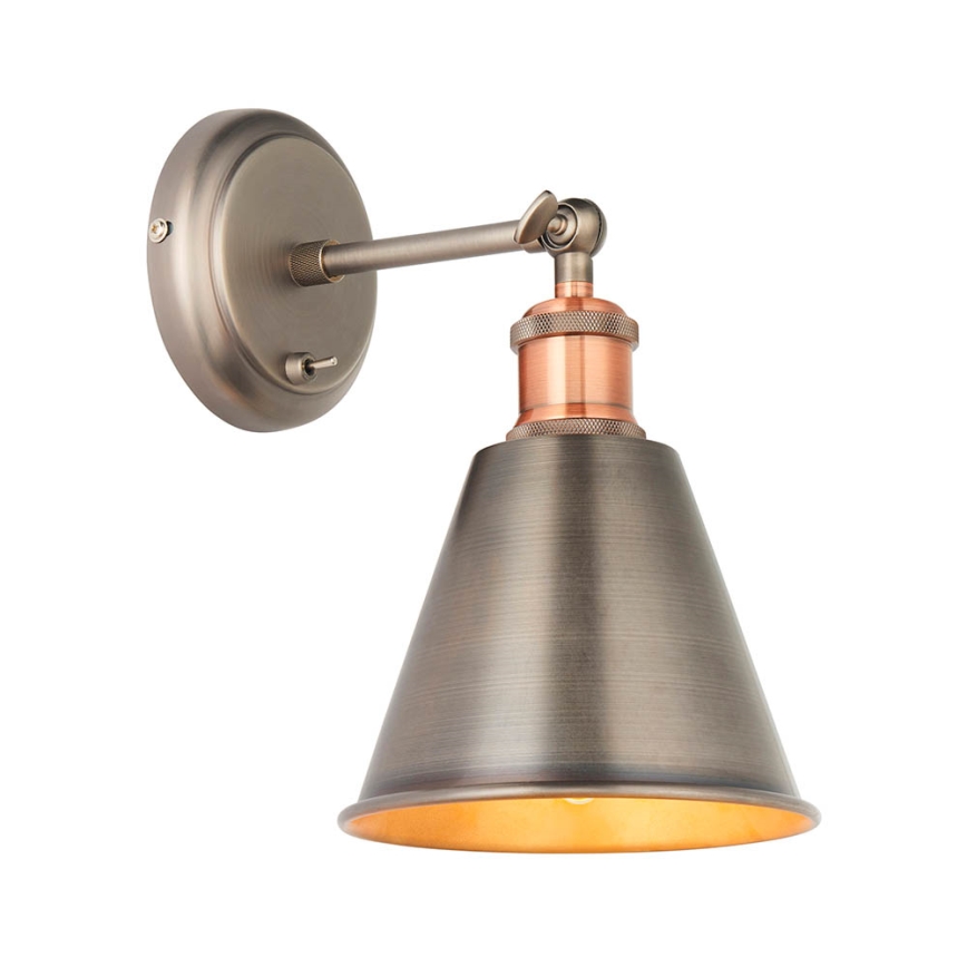 Endon 92866 - Wandspot HAL 1xE27/10W/230V mat chroom/koper
