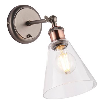 Endon 92874 - Wandspot HAL 1xE27/10W/230V brons/koper/doorzichtig