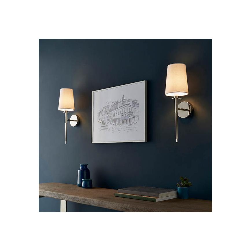 Endon 92949 - Wandlamp 1xE14/6W/230V wit/glanzend chroom